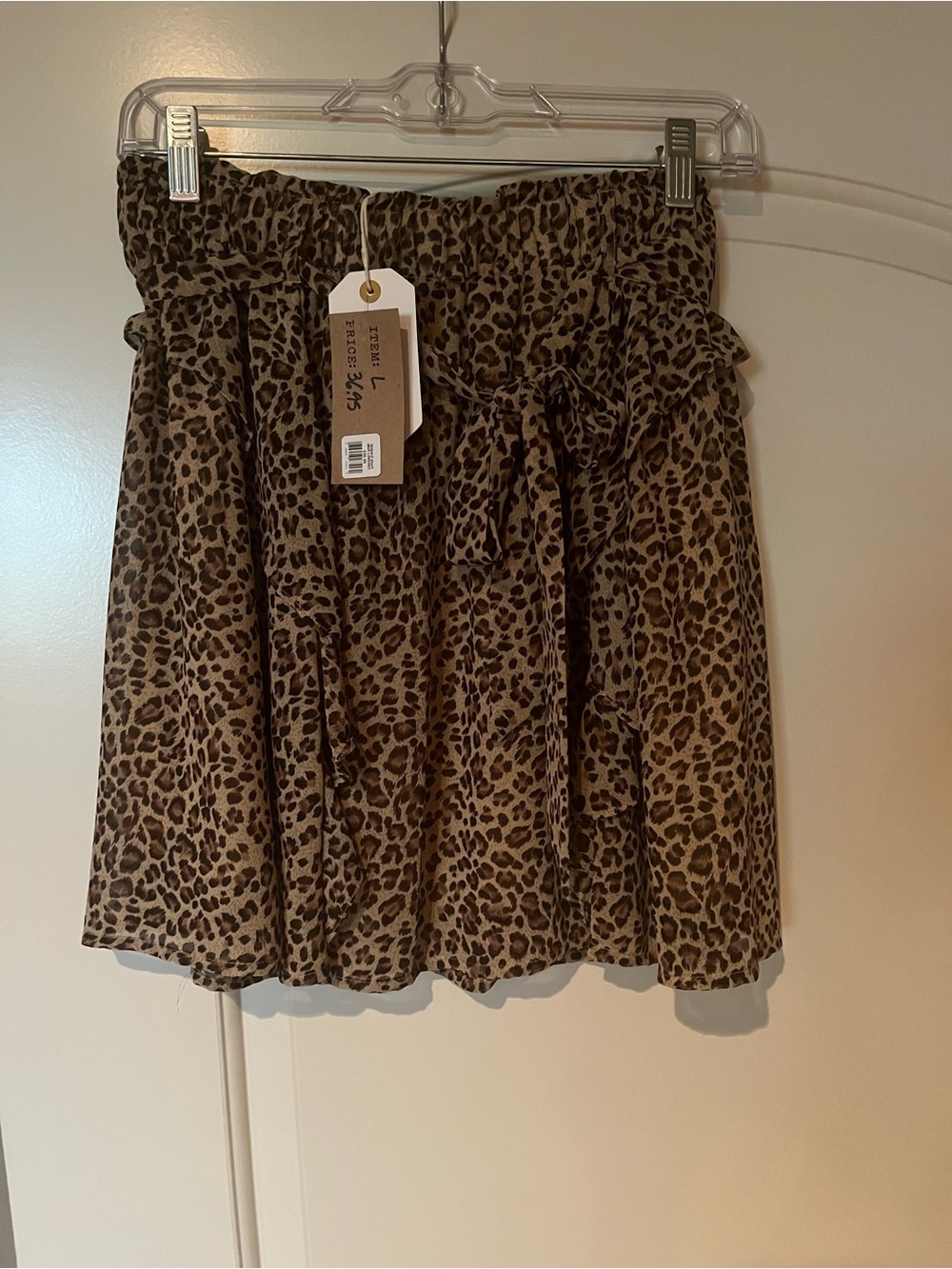 Love Riche Leopard Print Tiered Skater Skirt - Brown